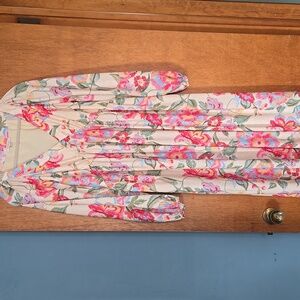 Skies Are Blue Floral Maxi Skirt - Pink and Green